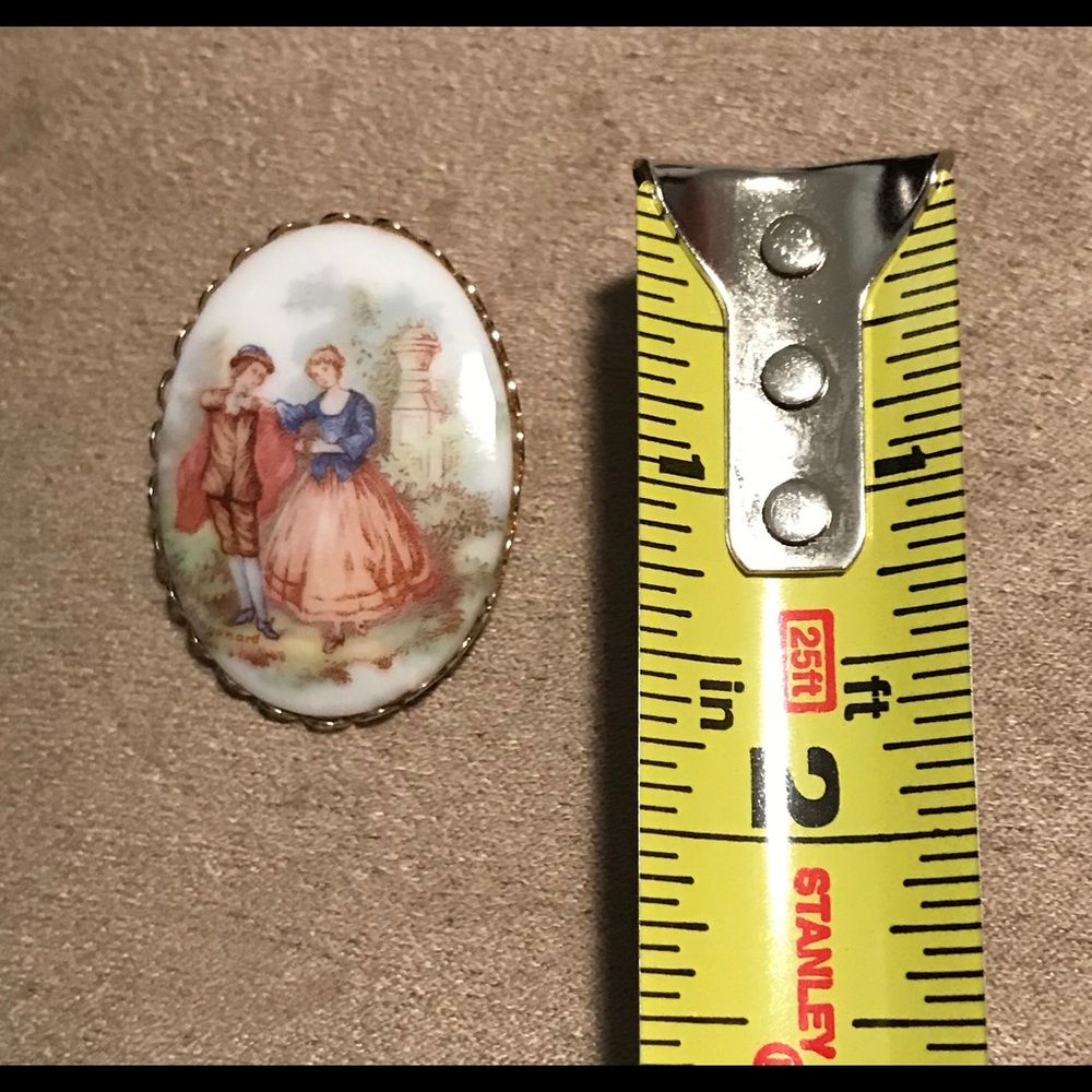 Fragonard Victorian Porcelain brooch